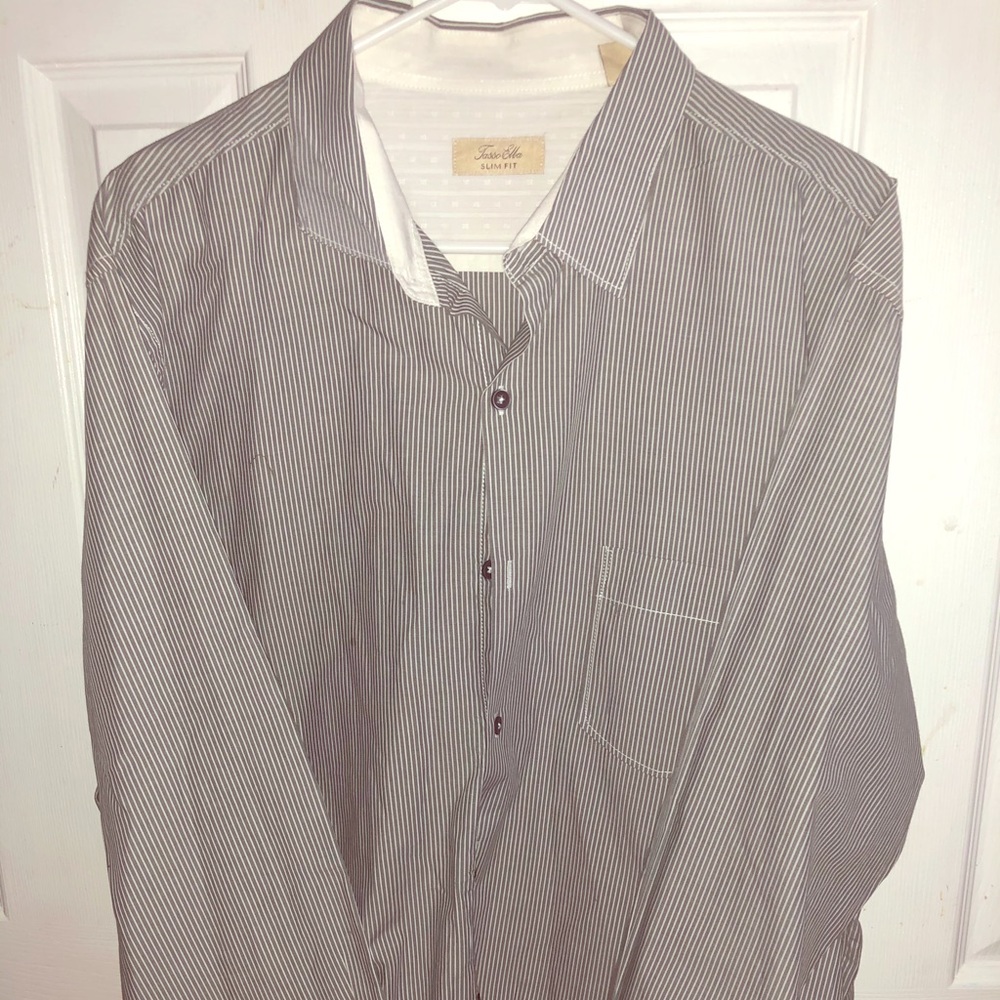 Tasso Elba- Men's Slim-Fit French Cuff Dress Shirt